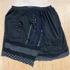 sunaokuwahara 巻きスカート 黒 ドット シースルー レースのサムネイル