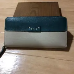 らら様専用　ELLE 二色使い レザー長財布のサムネイル