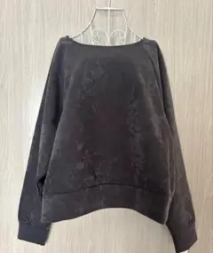 【新品タグ付】Leswel　トップス　チャコールグレー　ベロア風
