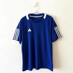 ☆【アディダス】スポーツウェア サッカーＴシャツ 半袖 袖ライン フットサルL