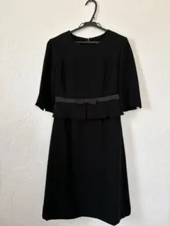 レディース　喪服　ブラックワンピーススーツ　2点セット　オールシーズン対応