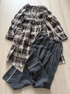 マタニティ　パジャマ　上下　前開き　ワンピース　Ｍ　Ｌ　ルームウェア