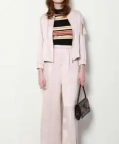 Lily Brown サテン MA-1ジャケット ライトピンク