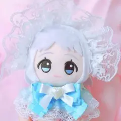 10cm ぬい服 スカイブルーフラワー ぬいぐるみ用ドレス ちびぐるみ セット
