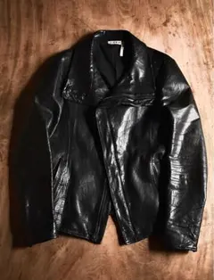 junhashimoto /名作 定価17万 ジップレザーシャツライダース - メルカリ