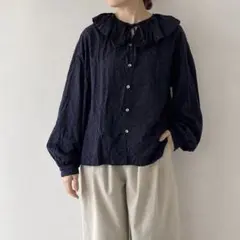 URBAN RESEARCH DOORS siiwa ドビードットブラウス 黒のサムネイル