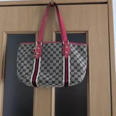 美品 ✨ グッチ トートバッグ GG柄 シェリーライン キャンバス 赤