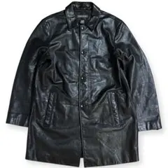 【バナナリパブリック】カーコート レザーコート カバーオール 黒 バナリパ 古着 野村訓市着用の古着バナナリパブリックのレザーカーコートを買っ