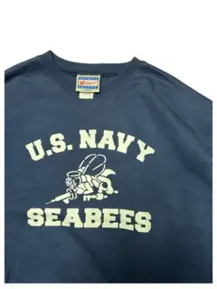 希少 90's Hanes "U.S.NAVY SEABEES" スウェット L