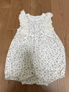 【美品】花柄レースロンパース 80cm