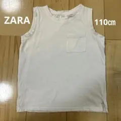白　タンクトップ　ノースリーブ　ZARA 110㎝のサムネイル