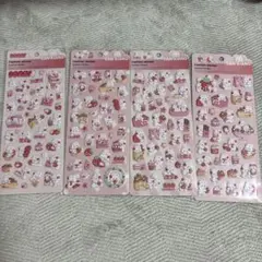 いちごモチーフぷっくりうさぎシール 4枚セット 新品未開封