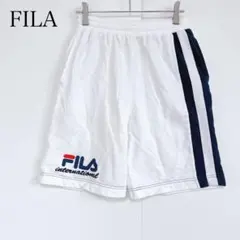 FILA フィラ ハーフパンツ (L) ウエストゴム 白 スポーツ 部活 練習着