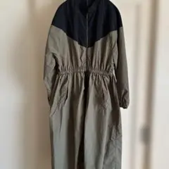 earth music&ecology ロングコート ウエストゴム カーキ黒