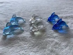 クリアプラスチック製　イルカ 置物 6体セットのサムネイル