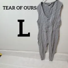 美品✨TEAR OF OURS 【L】グレー Vネック オールインワン　春服