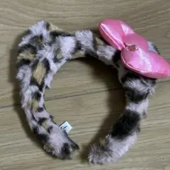 ユニバ キティ ヒョウ柄ピンク カチューシャ