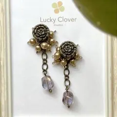 【Dress Line】AntiqueRose≡ラベンダー≡イヤリングorピアス