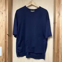 ユニクロ+J スーピマコットンオーバーサイズＴ（5分袖）ネイビーM