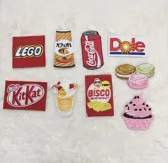 おもしろ刺繍ワッペン　刺繍　ワッペン　お菓子　面白い　食べ物