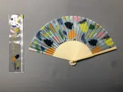 扇子　21cm 布扇子　ボタニカル　リゾート　ビーチ　海水浴　プール　水着