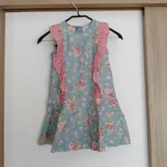 130　ハンドメイド　花柄　ワンピース　ロンドン