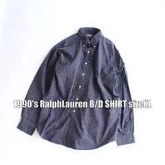 90s ラルフローレン チェック柄　ボタンダウンシャツ ビンテージ【GG0100