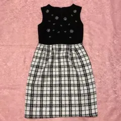 タートルネック ひざ丈ワンピース