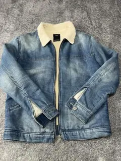 AZUL アズール・ボア付 ダメージ デニム ブルゾン ジャンパー