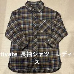 titivate ブラウン系チェック 長袖シャツ