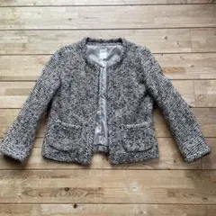テチチ　ツイード ノーカラージャケット