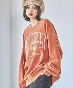 PAGEBOY 3Dシシュウカレッジスウェット オレンジのサムネイル