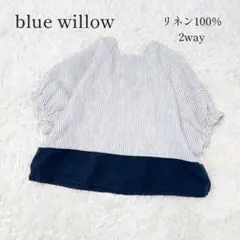 blue willow 新品 リネン配色2wayブラウス - メルカリ
