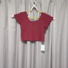 GRL 赤 クロップドトップス 半袖