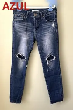 AZUL ダメージデニムスキニーパンツ