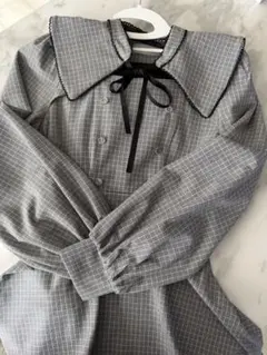 グレー チェック　ワンピース　BUBBLES