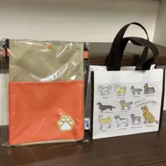 犬のイラスト付きトートバッグ