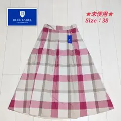 未使用★ブルーレーベルクレストブリッジ チェック ソフティーボイル スカート