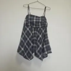 LOWRYS FARM　オンブレチェック キャミチュニック　チャコールチェックのサムネイル