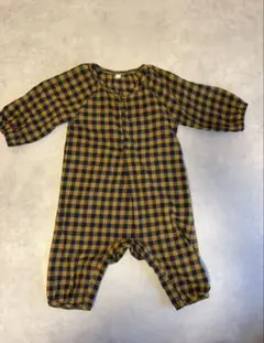 organic zoo チェック柄ロンパース 3-6m