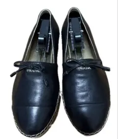 PRADA レザー エスパドリーユ フラットシューズのサムネイル