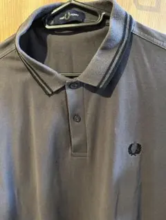 FRED PERRY フレッドペリー　ポロシャツ　グレー　長袖　Lサイズ　メンズ
