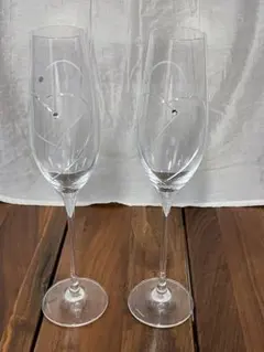 ウェッジウッド エッチング装飾 シャンパングラス 2個セット