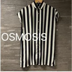 美品　OSMOSISオズモーシス　ストライプシャツ　チュニック　フレンチスリーブのサムネイル