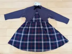【新品未使用タグ付き】ブランシェスバックリボンチェック柄ワンピース　サイズ110