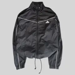 00s adidas ナイロンジャケット L ブラック Y2K テック 短丈