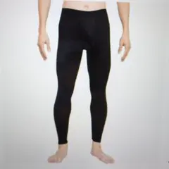 防寒肌着 吸湿発熱 裏起毛 静電気防止 ストレッチ素材 ロングタイツ ブラック