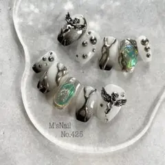 ネイルチップ 韓国 地雷系 黒 カッコイイ 派手 白 y2k ジェルネイル