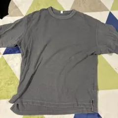 GU リブ編み グレー Tシャツ M