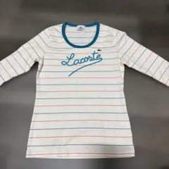 LACOSTE ボーダーカットソー 七分袖 ホワイト